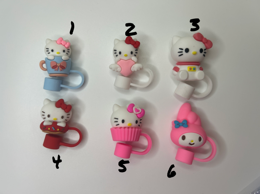 3D Hello Kitty Straw Toppers