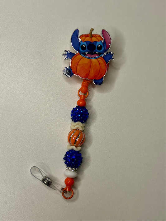 Stitch Pumpkin Badge Reel