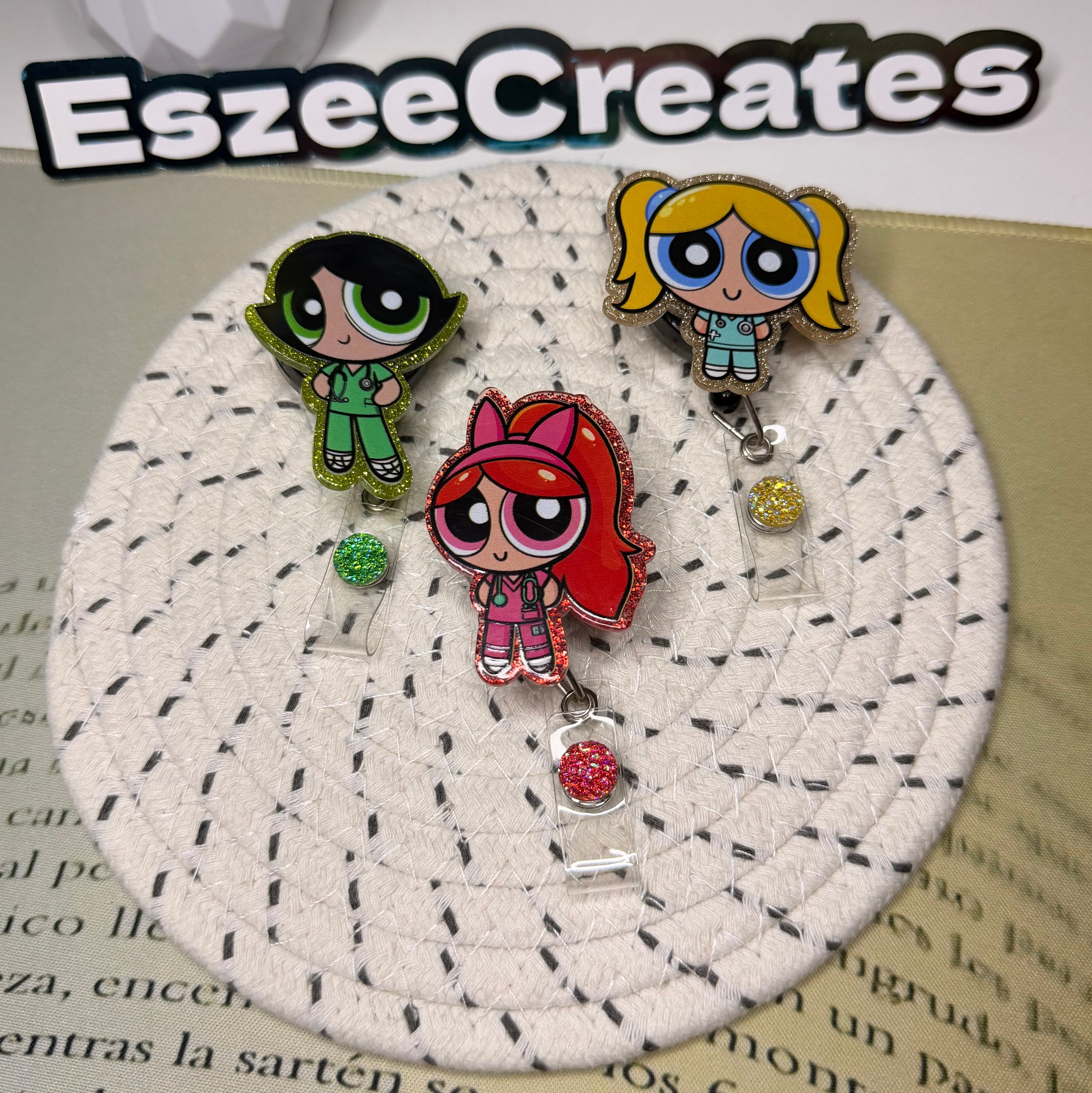 Power Puff Badge Reels
